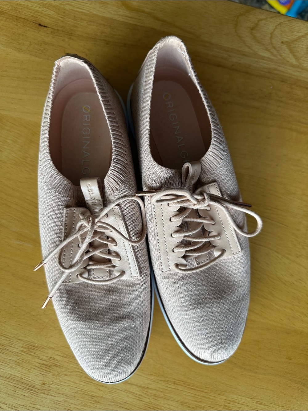 Cole Haan original grand os Blush Knit Lace-Up Sneakers 8.5